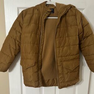 Brown Quilted Hooded Jacket
